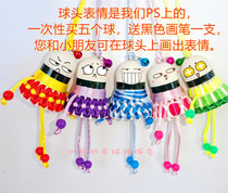 The cute little guy in badminton pendants special price series buy five to send a black pen little friend can draw expression