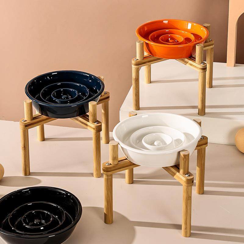 陶瓷慢食碗保护颈椎架子狗碗狗盆可调节宽度小型犬狗粮碗防噎食盆,淘宝优惠券,粉丝福利购,淘宝优惠卷