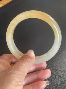 云南龙陵天然黄龙玉山筋料老料手镯64*16*9mm