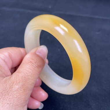 云南龙陵天然黄龙玉山筋料手镯56*16*10mm