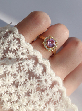 老金彩宝戒指莫桑钻钻戒