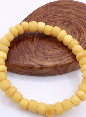 天然琥珀蜜蜡老型手串满蜜鸡油黄单圈方形随形圆珠手链鉴定证书