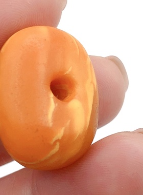 天然老蜜蜡饼子满蜜橘皮花蜡墩子全品吊坠云纹风化纹非二代无优化