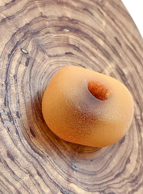 天然老蜜蜡饼子半蜜半珀橘皮小墩子吊坠背云风化纹明显无优化散珠