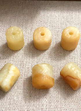01天然岫玉桶珠蛇纹石花玉锤纹柔光工艺项链吊坠手牌包挂配珠更新