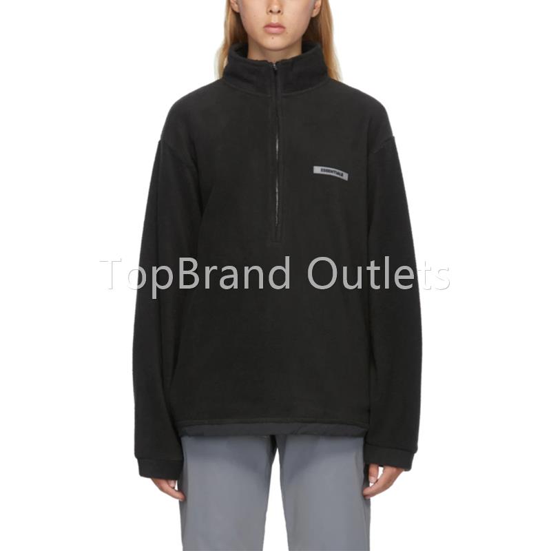 FEAR OF GOD FOG ESSENTIALS 复线摇粒绒半拉链卫衣男抓绒外套女 - 图2