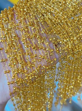 爆闪镭射珠女士项链金店同款高级时尚百搭沙金铜镀金气质轻奢链子