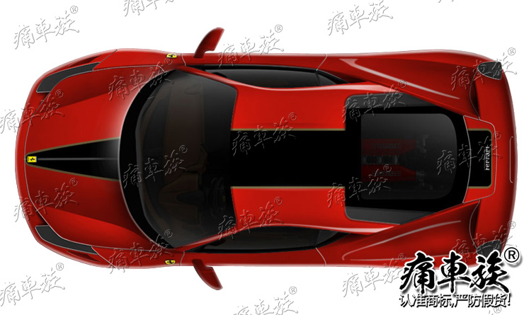 跑车法拉利车贴ferrari 458汽车贴纸拉花平行线跑道488FF兰博基尼