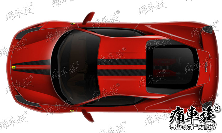 跑车法拉利车贴ferrari 458汽车贴纸拉花平行线跑道488FF兰博基尼