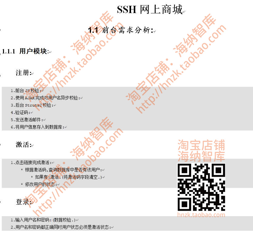 网上商城购物系统java ssh源码源代码后台页面SQL开发包用户模块 - 图0