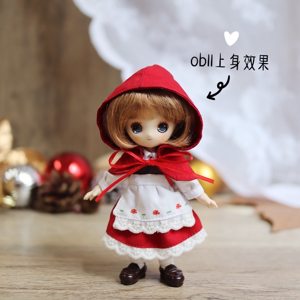 雪朴朴手工小红帽服饰套装星座娃娃/ob11/Mollydiy娃衣教程材料包 - 图1