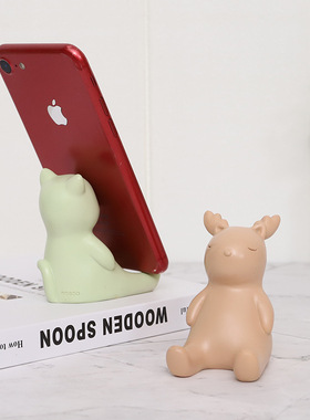 可爱卡通小动物手机架创意兔子支架客厅装饰品摆件ins少女心礼物
