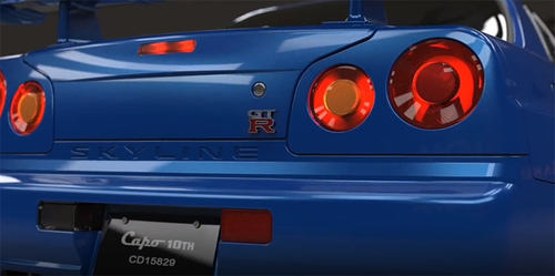 CAPO遥控电动仿真全金属战神Skyline GTR R34 1/8平跑漂移模型车 - 图0