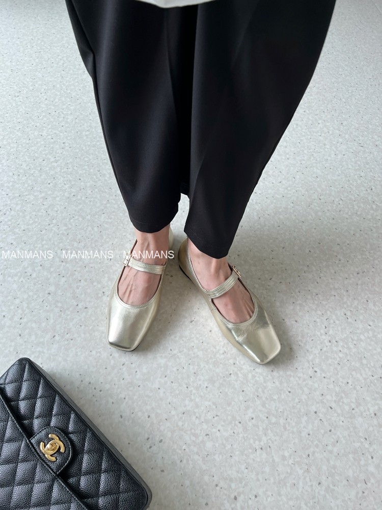 MANMANS漂亮淡金色 复古玛丽珍平底鞋韩国2022年一字扣方头单鞋女,淘宝优惠券,粉丝福利购,淘宝优惠卷