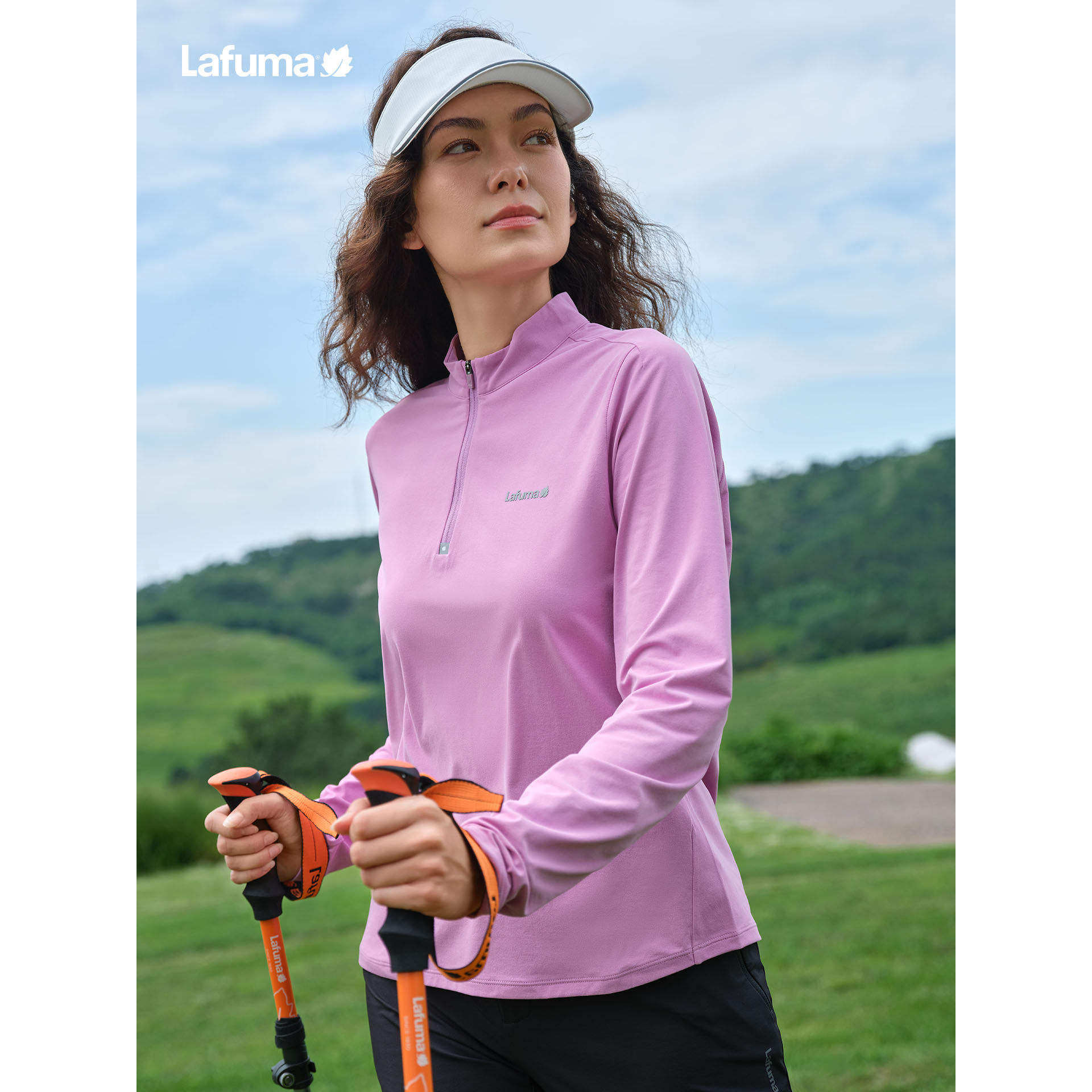 LAFUMA乐飞叶户外半拉链速干长袖T恤女运动健身百搭上衣打底衫,淘宝优惠券,粉丝福利购,淘宝优惠卷