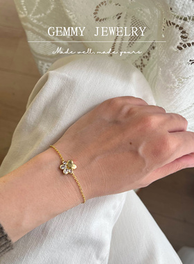 GEMMY定制S925银小狗爪定制手链可刻字母名字宠物纪念礼物