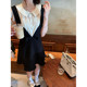 Doll collar top ມີ suspenders + ຊຸດ dress ແອວ