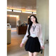Minuet ແອວສູງສອງຊັ້ນ skirt pleated