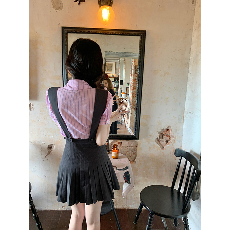 thepeachofficial常春藤少女preppy style英伦学院风背心裙 - 图0