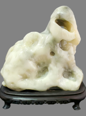 寿山石猪油白芙蓉冻石 精品原石别墅摆件 收藏品高档商务礼裕和轩