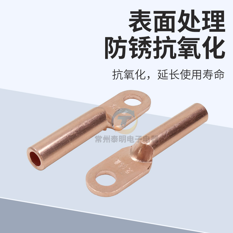 国标凤凰金具铜接头DT-16MM2平方铜鼻子线耳紫铜接线端子堵油式OT - 图1