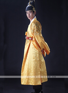 韩国原装进口金龙袍古装王韩服/古代宫廷韩服/黄色/H-M01158-2