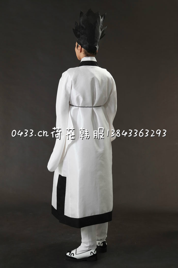 新款韩国进口洋缎子男士韩服/古代学者先辈及大人韩服/H-M01106-6-图2