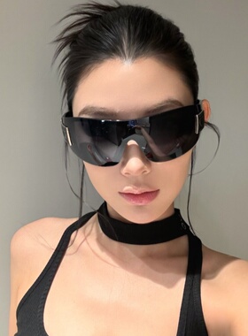 欧美风复古一体式骑行太阳镜Y2K
