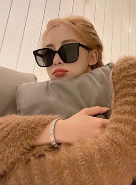 墨镜方形大脸显瘦白色gm太阳眼镜