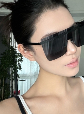 欧美辣妹风超大框连体防风镜墨镜
