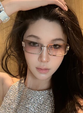 金属无框镶钻水银色欧美辣妹墨镜