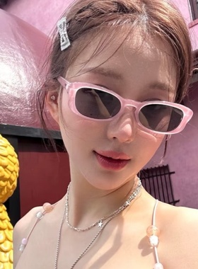 韩版果冻粉色女款蝶形猫眼墨镜