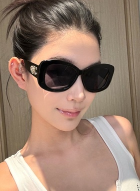 复古大框方形高级感镶钻太阳眼镜