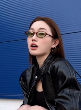 复古椭圆猫眼茶色高级网感太阳镜