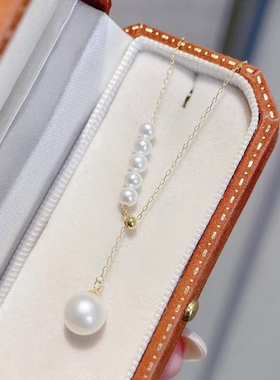 天然淡水珍珠项链字人鱼泪锁骨链