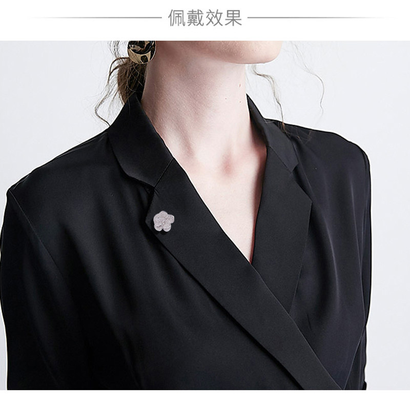 收腰神器山茶花胸针女花朵防走光胸针扣衬衫领扣配饰别针固定衣服_虎窝淘