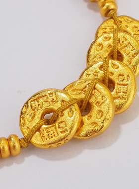 国风精致文艺复古五帝钱葫芦盘缠手链女轻奢高级感手串手饰