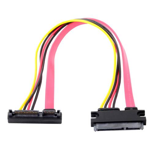 SA-065 串口硬盘SATA 7+15 22pin公对母 数据供电一体延长线 30cm - 图3