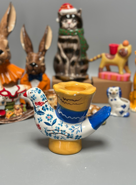 外贸孤品 动物系列陶瓷创意摆件 烛台 店铺会所家居装饰摆件