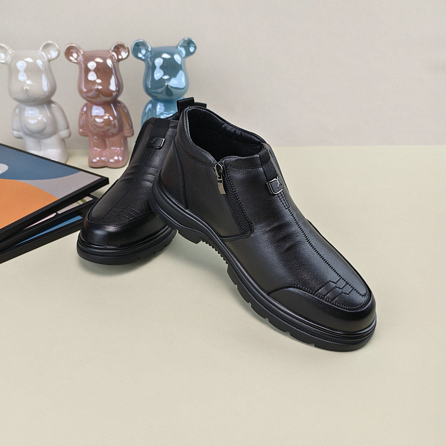 2025冬季新款加绒平跟防滑真皮休闲皮鞋男深口保暖舒适中老年男鞋,淘宝优惠券,粉丝福利购,淘宝优惠卷