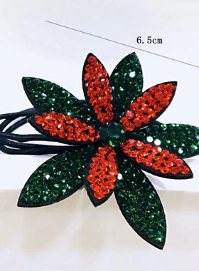 饰品捷克钻立体花朵扎马尾橡皮筋