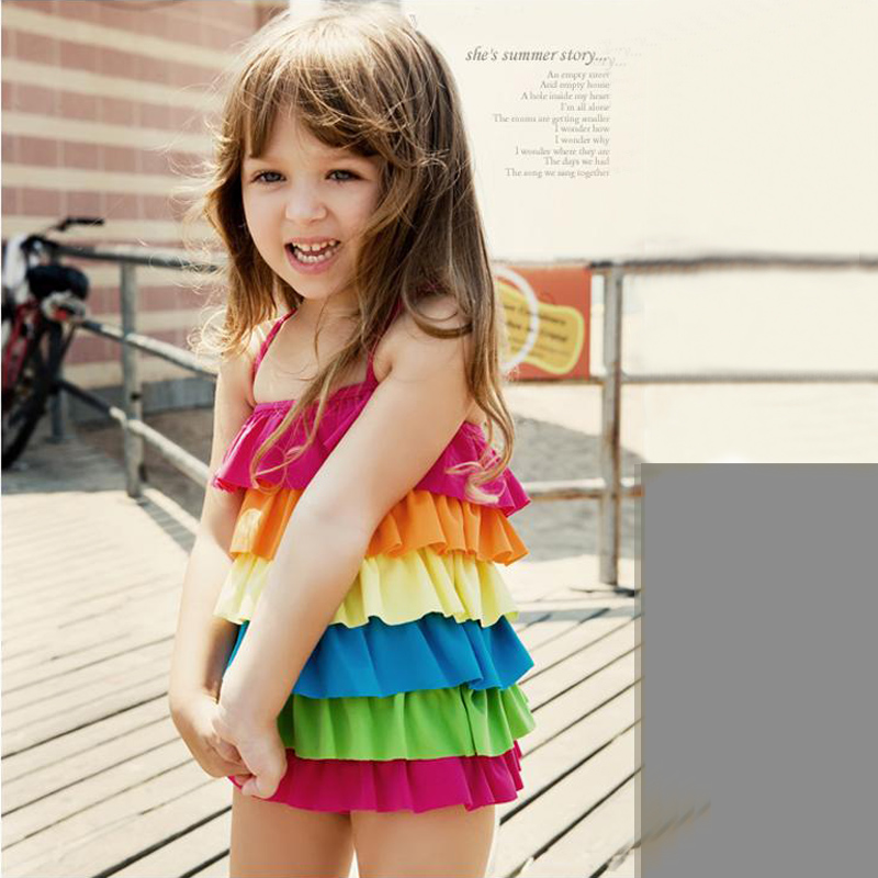 rainbow girls swimsuit