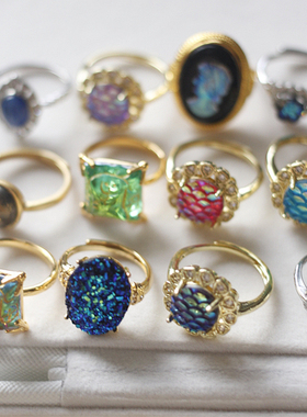 欧美古董人像老琉璃宝石