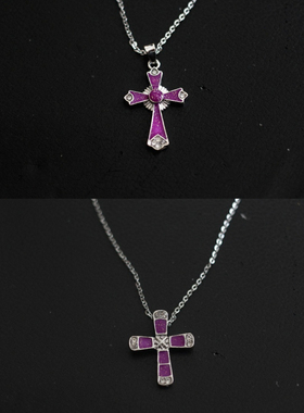 欧美回流意大利法国中古复古进口vintage男女十字架毛衣冬长项链