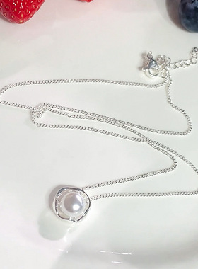 气质简约ins风白雪山玫瑰项链
