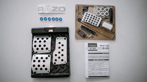 RAZO自动波手动挡油门踏板汽车铝合金离合器跟趾刹车免打孔包邮 - 图0