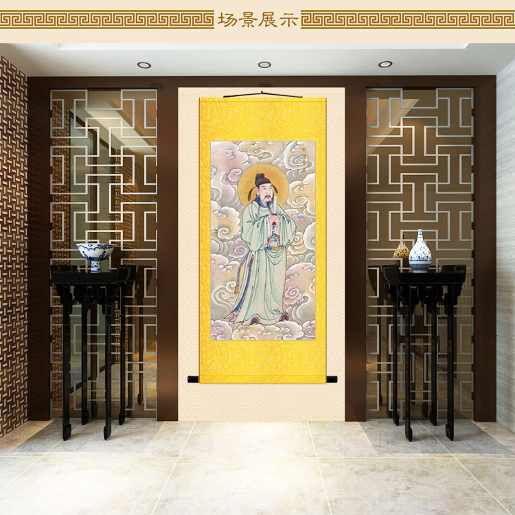 梓潼帝君画像文运功名星宿神像画文昌帝君图道场神像卷轴挂画-图3