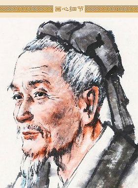 医圣张仲景人物画卷轴挂画 古代名医中医名人中式复古装饰画定制