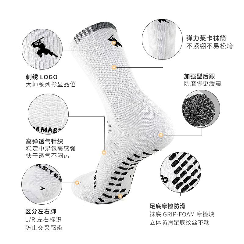 偶能FORMASTER大师袜毛巾底中筒袜足球训练运动GRIP-FOAM防滑科技 - 图0