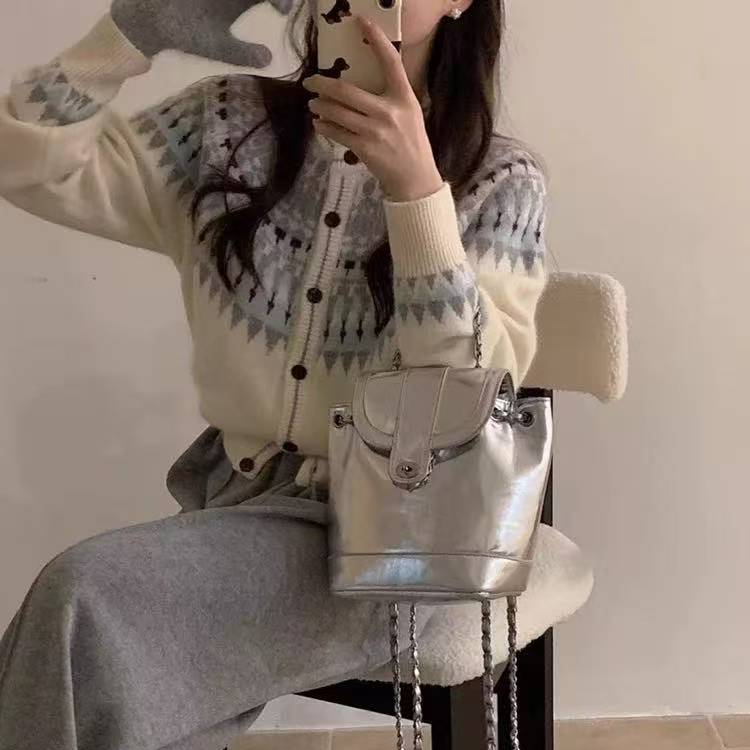 【复古费尔岛】春季新款费尔岛波浪撞色提花针织开衫上衣1216,淘宝优惠券,粉丝福利购,淘宝优惠卷